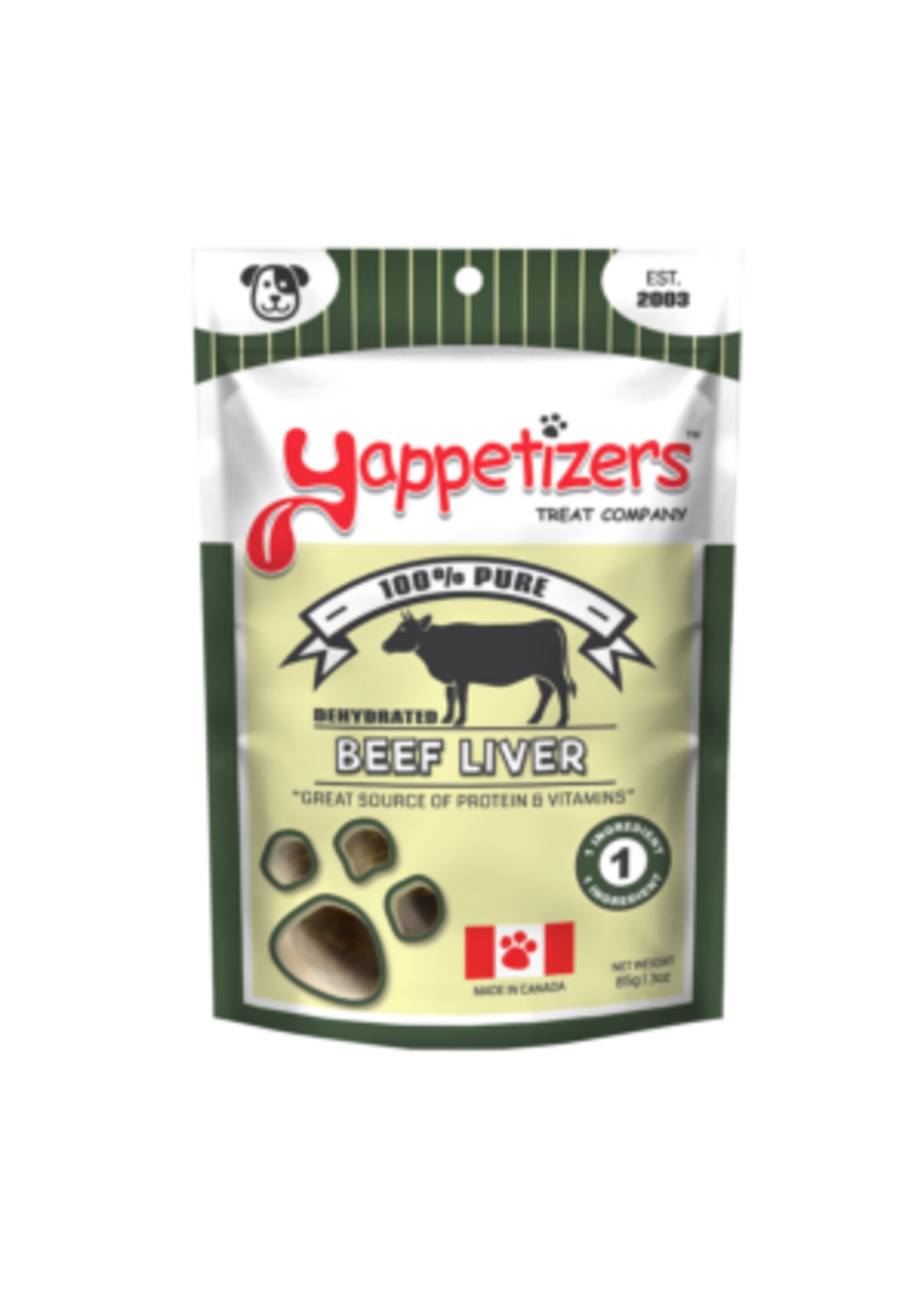 Yappetizers Yappetizers Dehydrated Beef Liver Dog Treats 85g