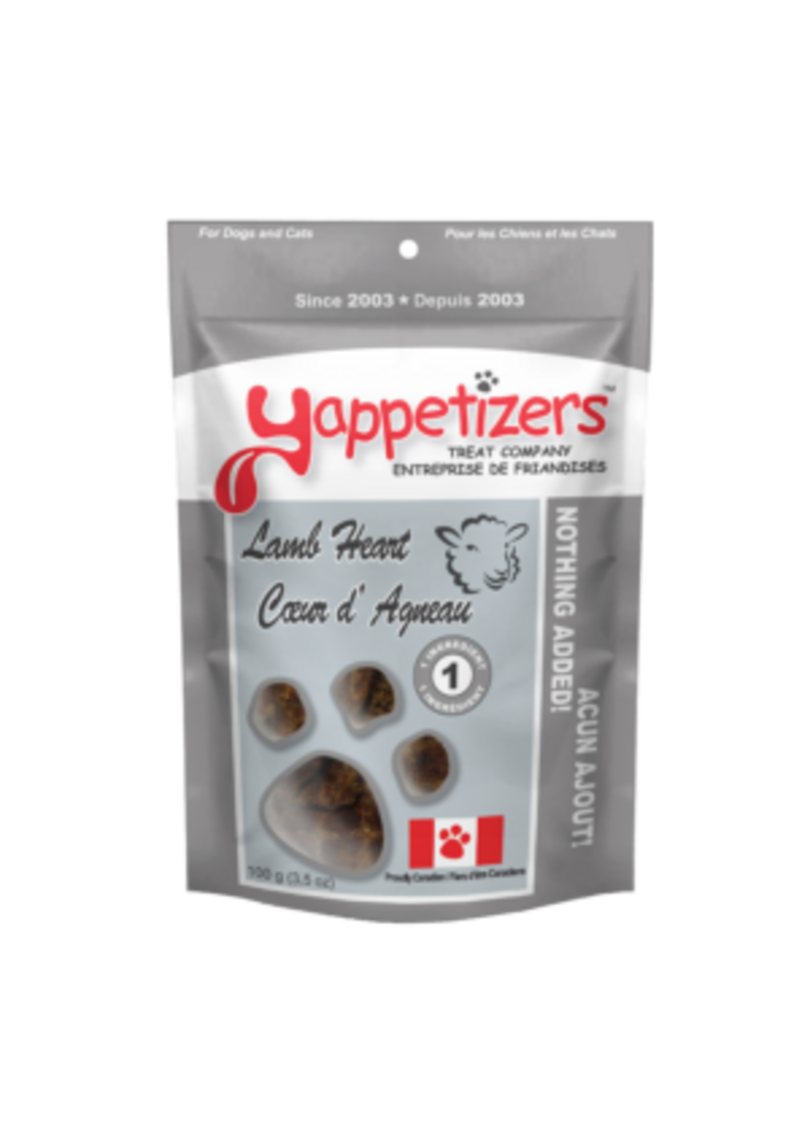 Yappetizers Yappetizers Dehydrated Lamb Heart Dog Treats 85g