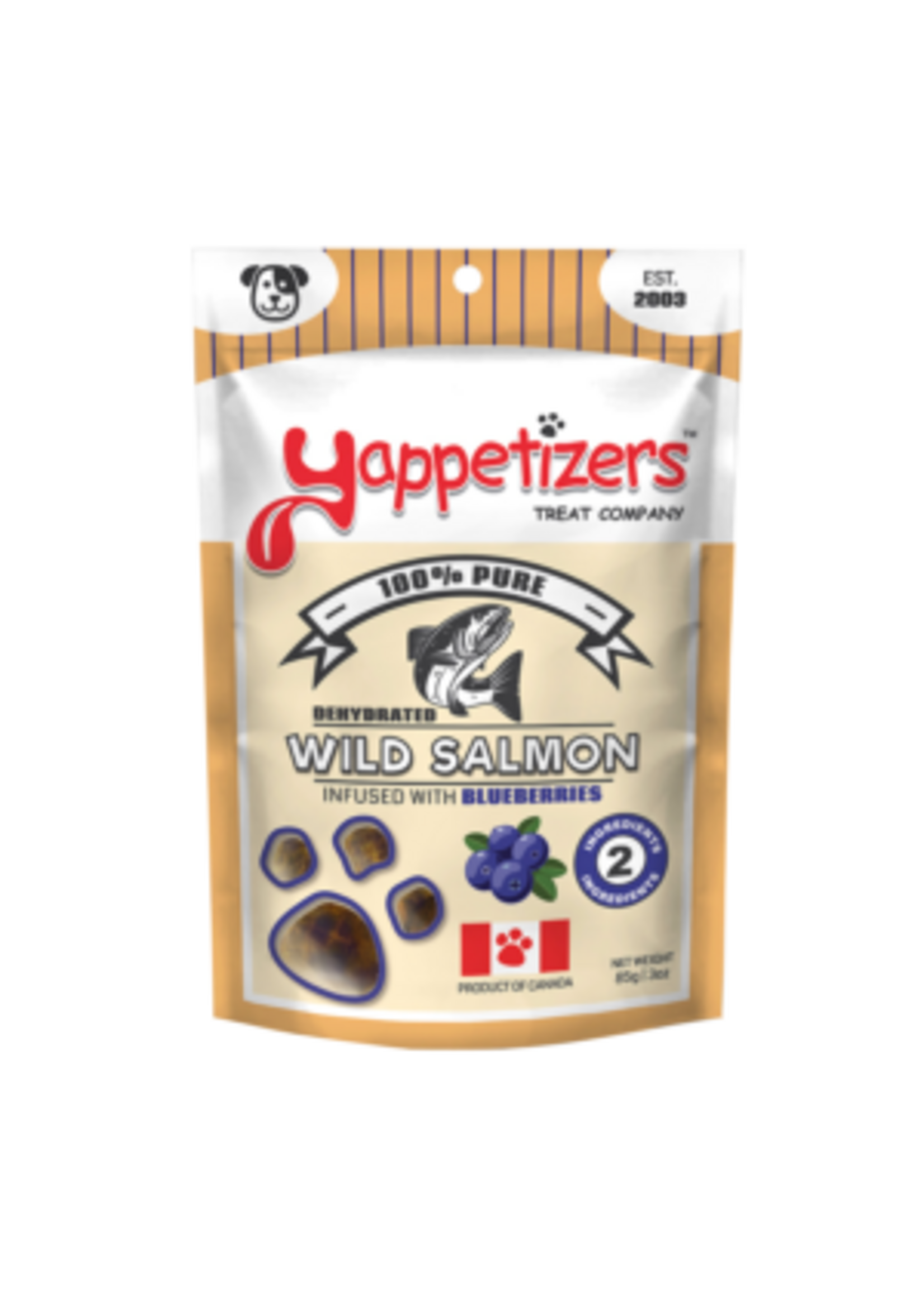 Yappetizers Yappetizers Dehydrated Salmon & Blueberry Dog Treats 85g