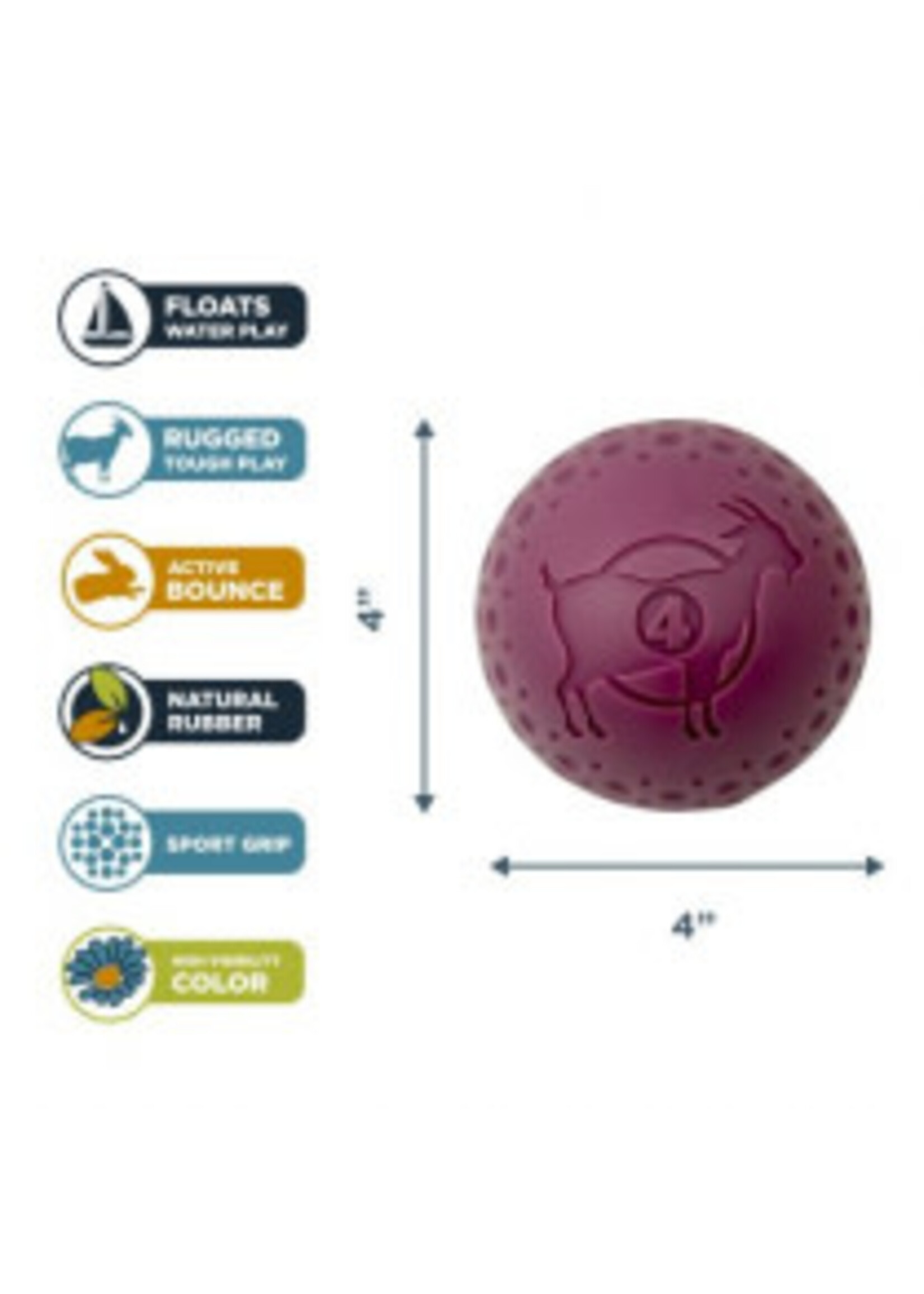 Tall Tails Tall Tails Goat Ball Large Purple 4"