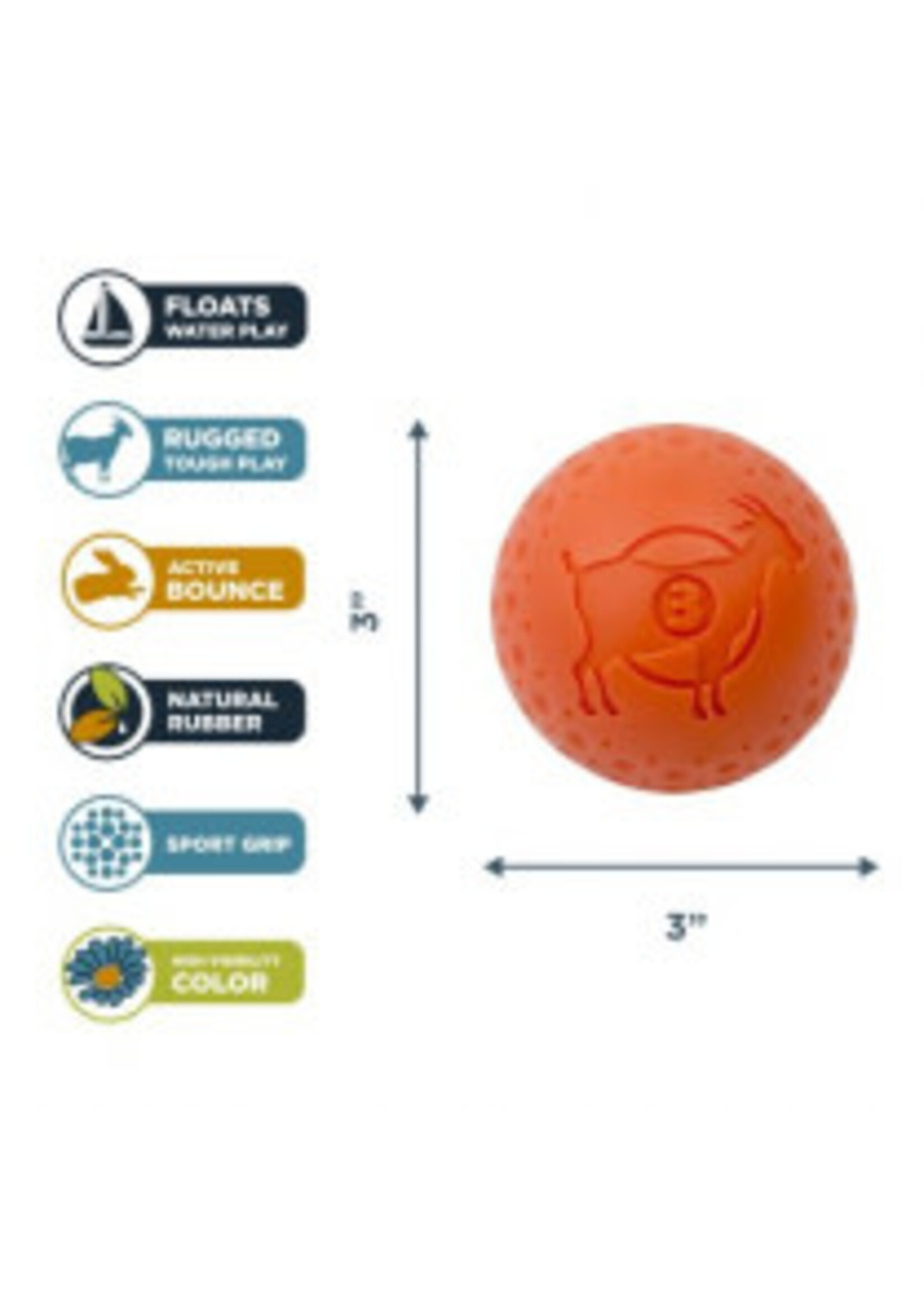Tall Tails Tall Tails Goat Ball Medium Orange 3"