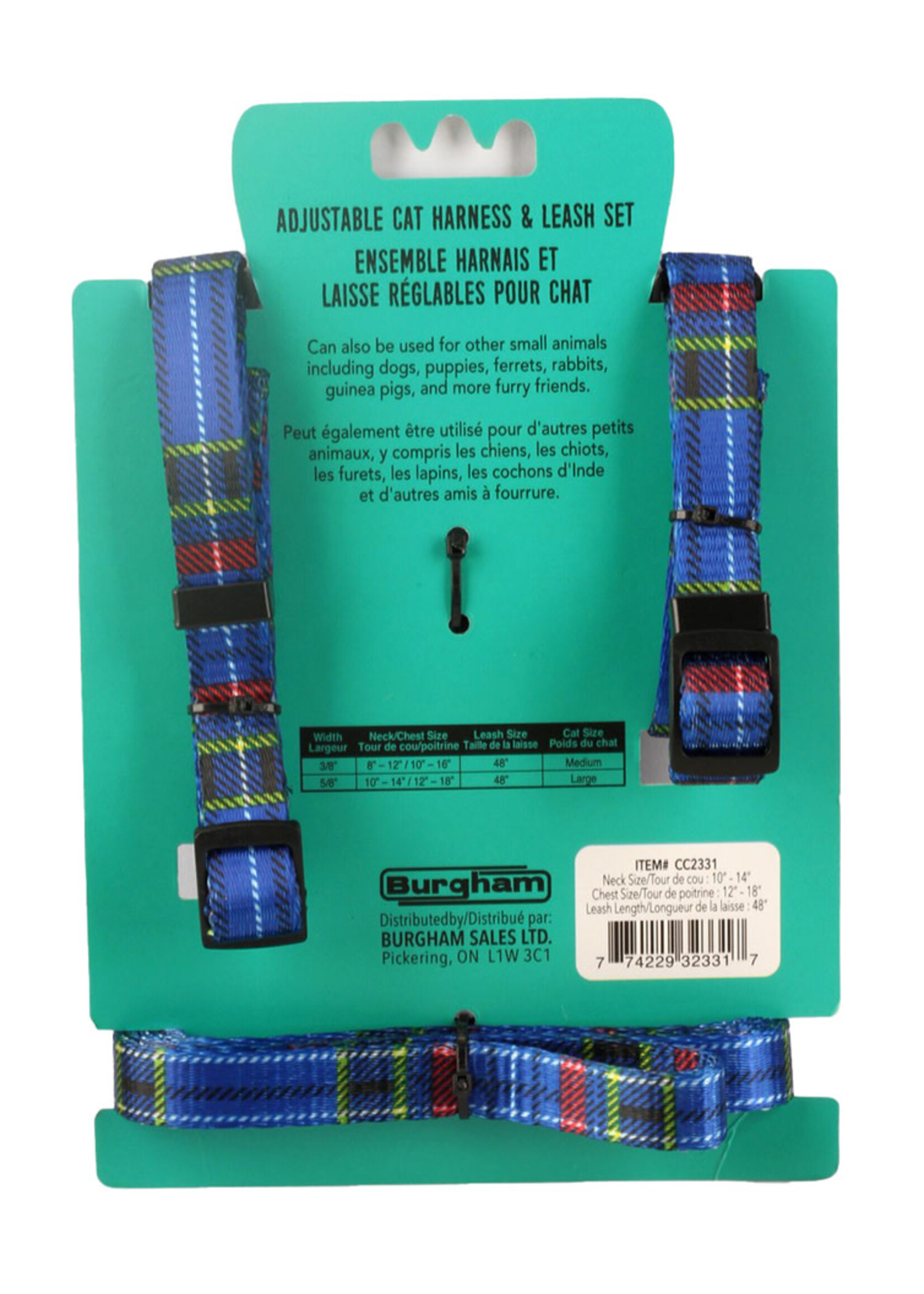 Simon's Simons Adjustable Nylon Harness / Leash  Large 10-14"" Neck / 12-18"