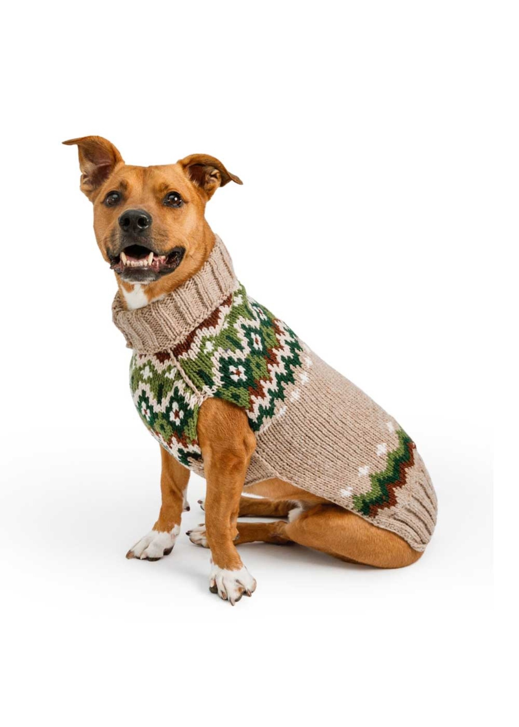 Chilly Dog Chilly Dog Fairisle Ragg Wool Tan Sweater