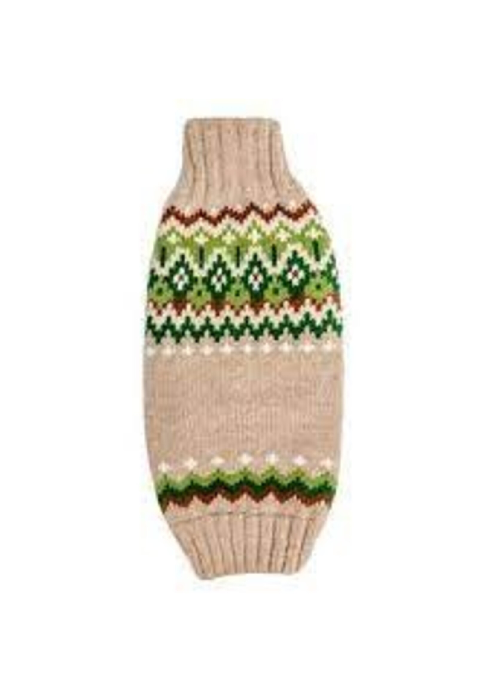 Chilly Dog Chilly Dog Fairisle Ragg Wool Tan Sweater