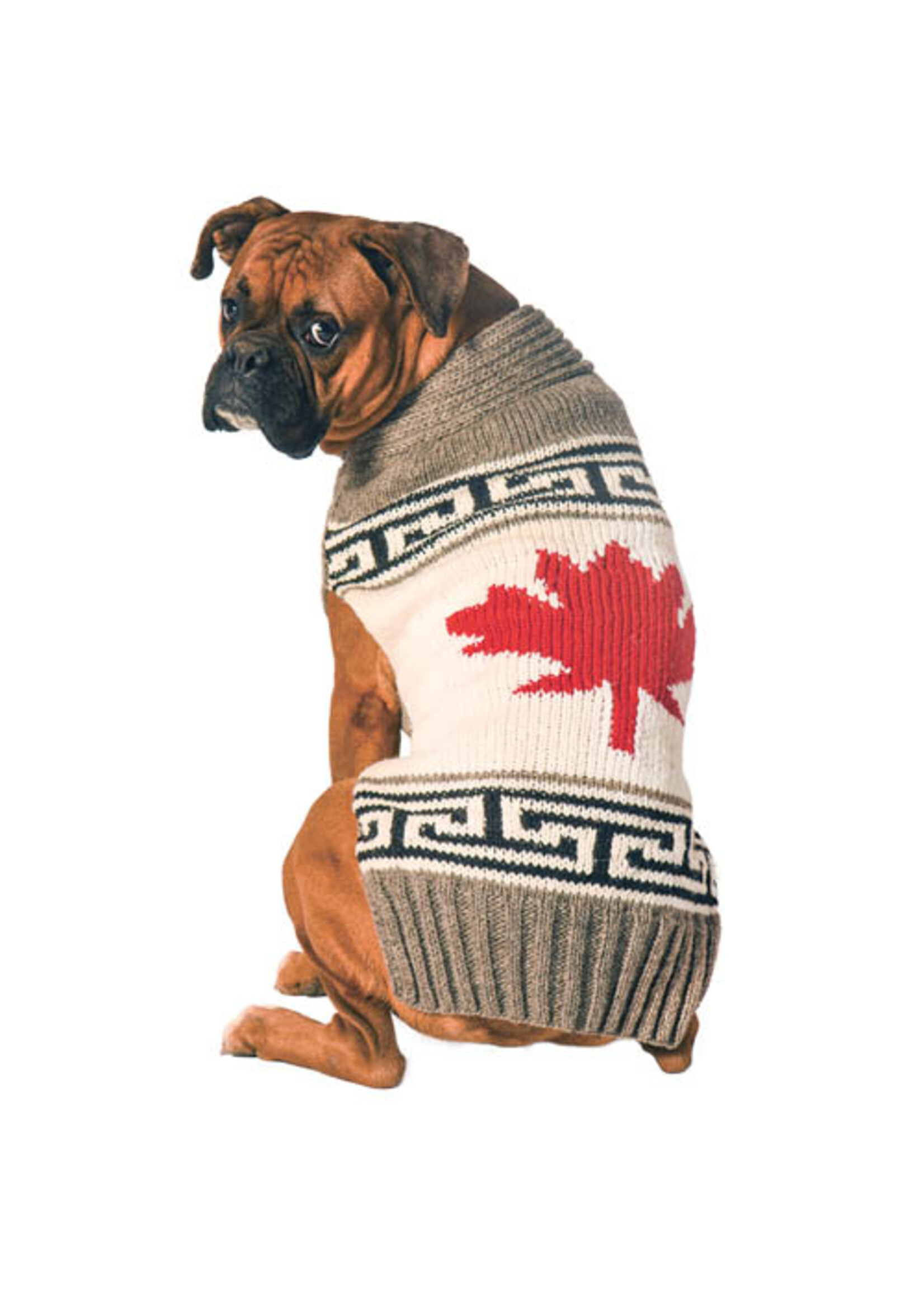 Chilly Dog Chilly Dog Flag Maple Leaf Sweater Grey