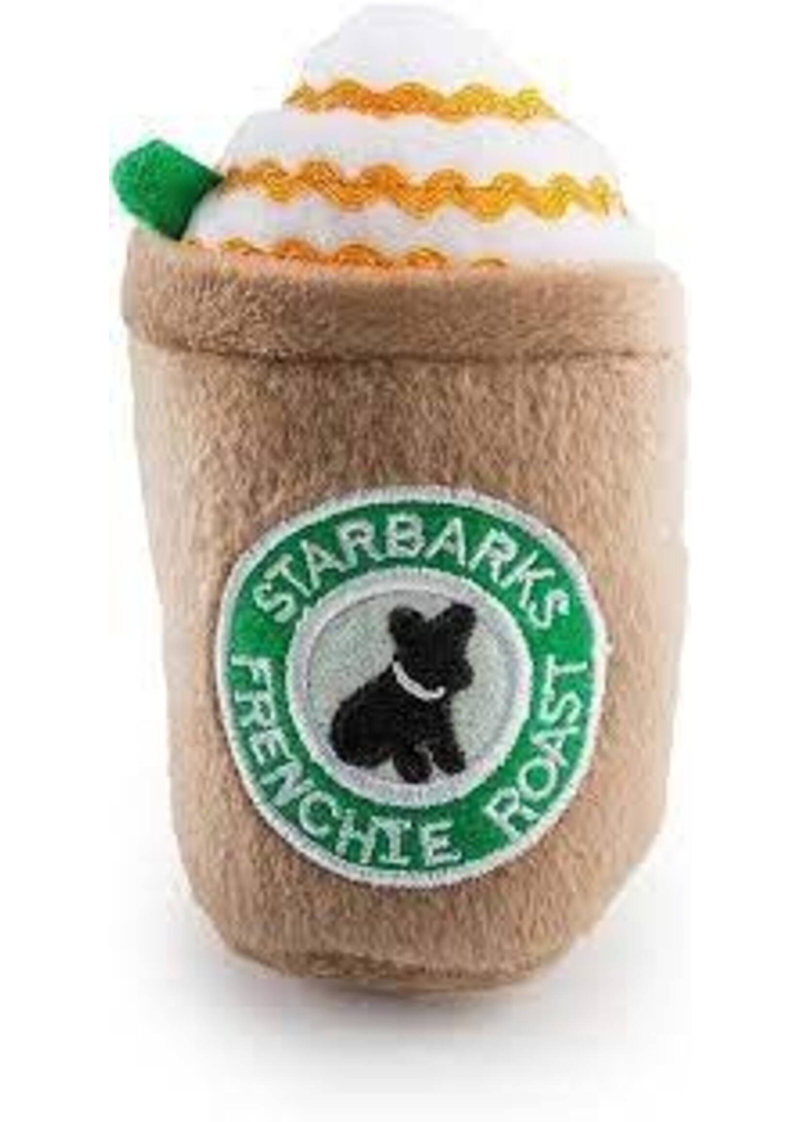Haute Diggity Dog Starbarks Frenchie Roast w/ Straw Squeaker Dog Toy