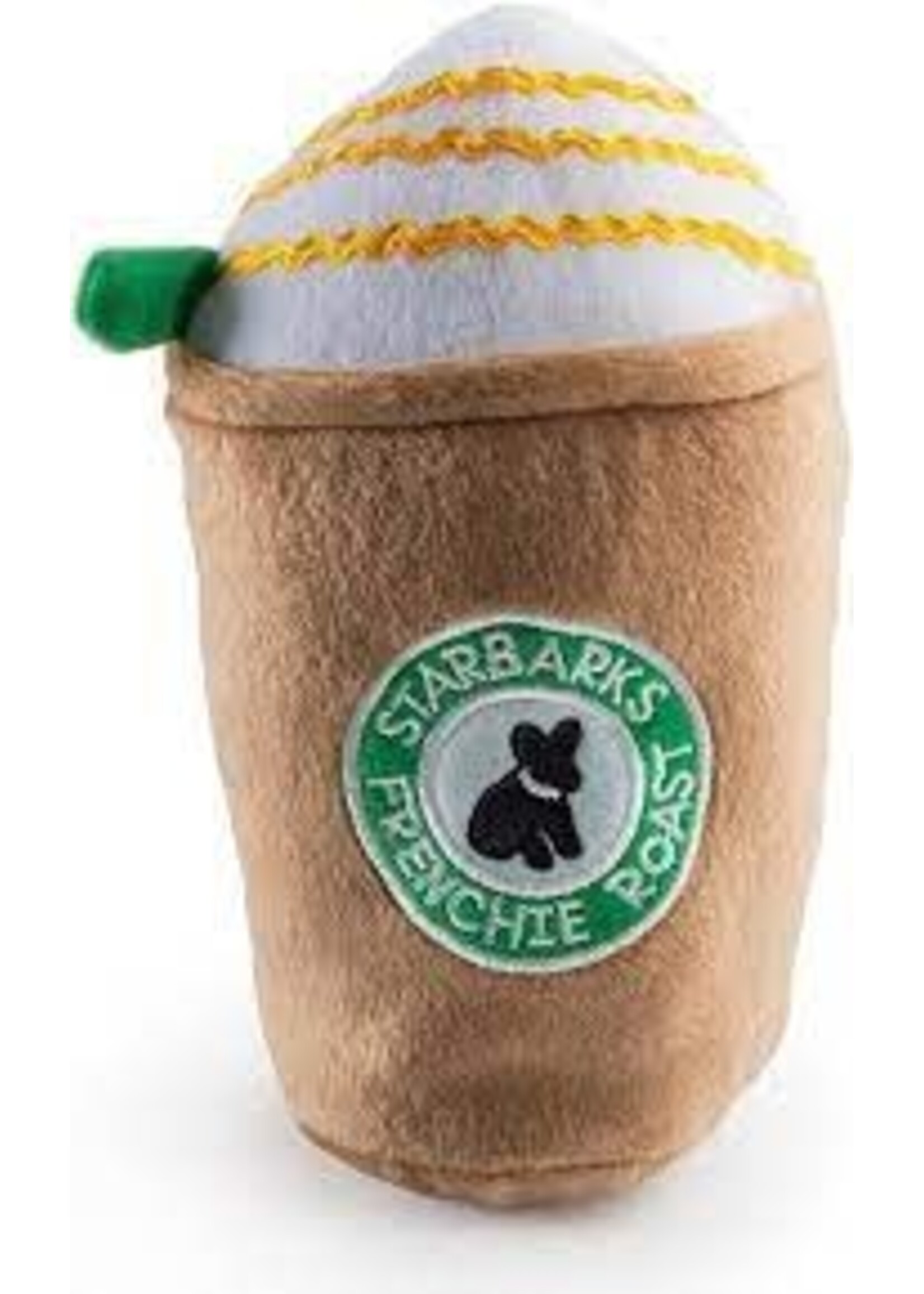 Haute Diggity Dog Starbarks Frenchie Roast w/ Straw Squeaker Dog Toy