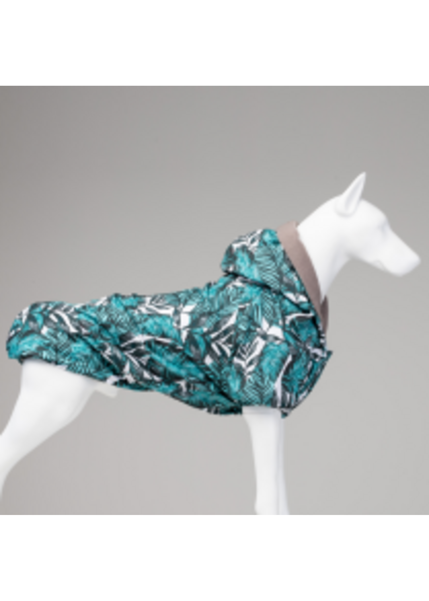 Lindo Pet Clothing Lindo Aqua Black Polar Fleece Raincoat Size 0