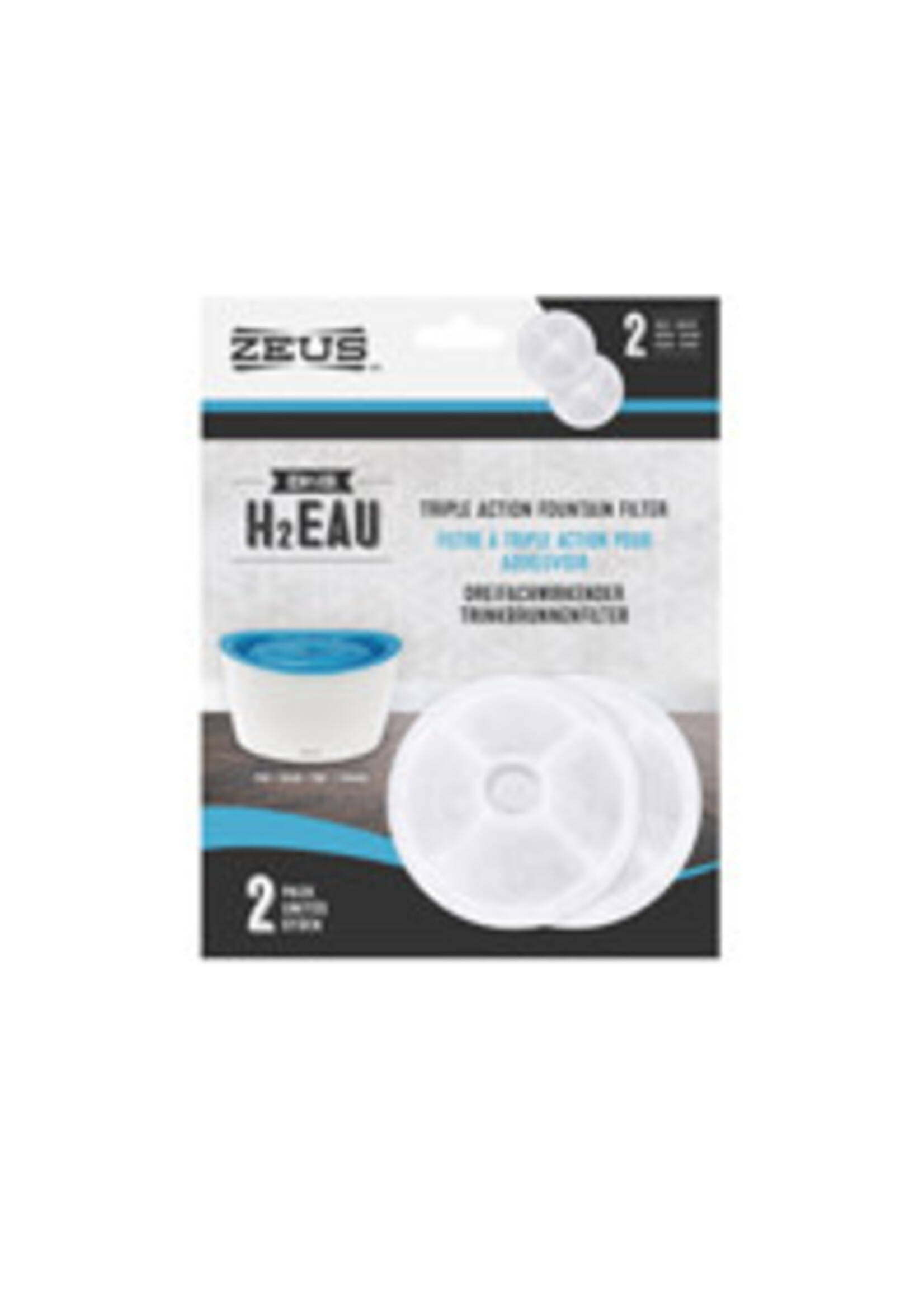 Zeus Zeus H2EAU Triple Action Fountain Filters 2pack