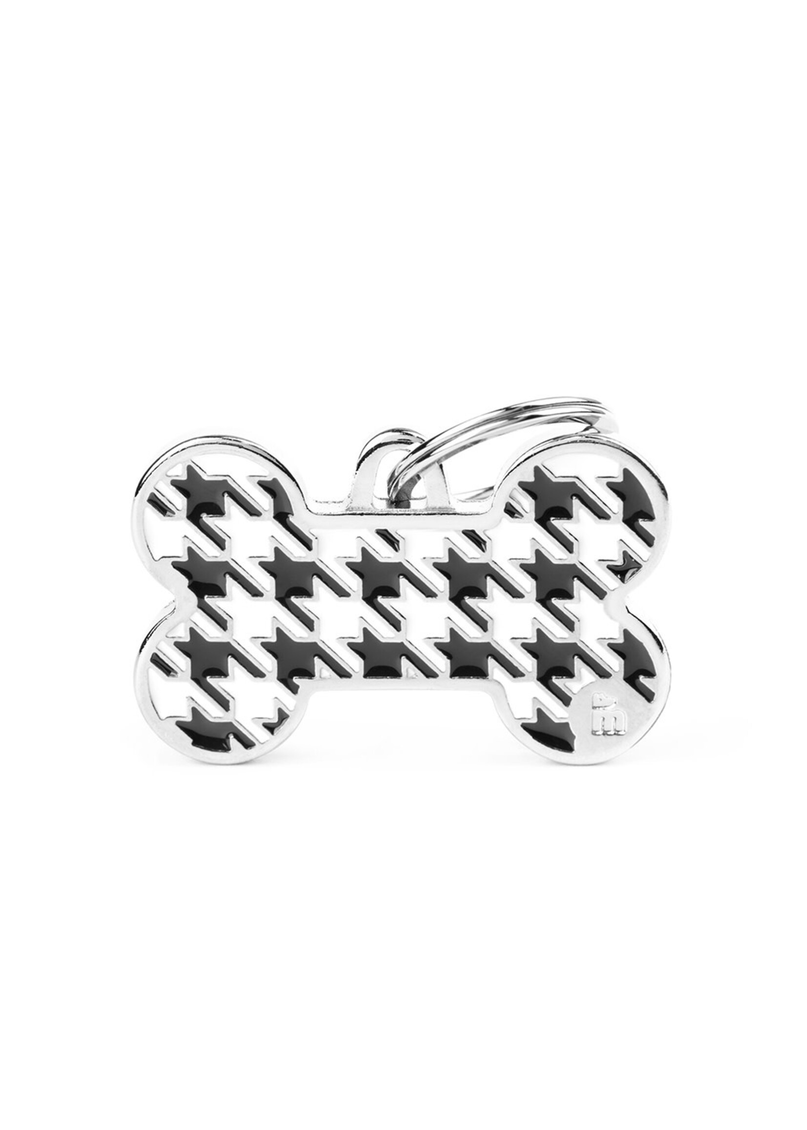 My Family ID Tag Style Houndstooth Bone