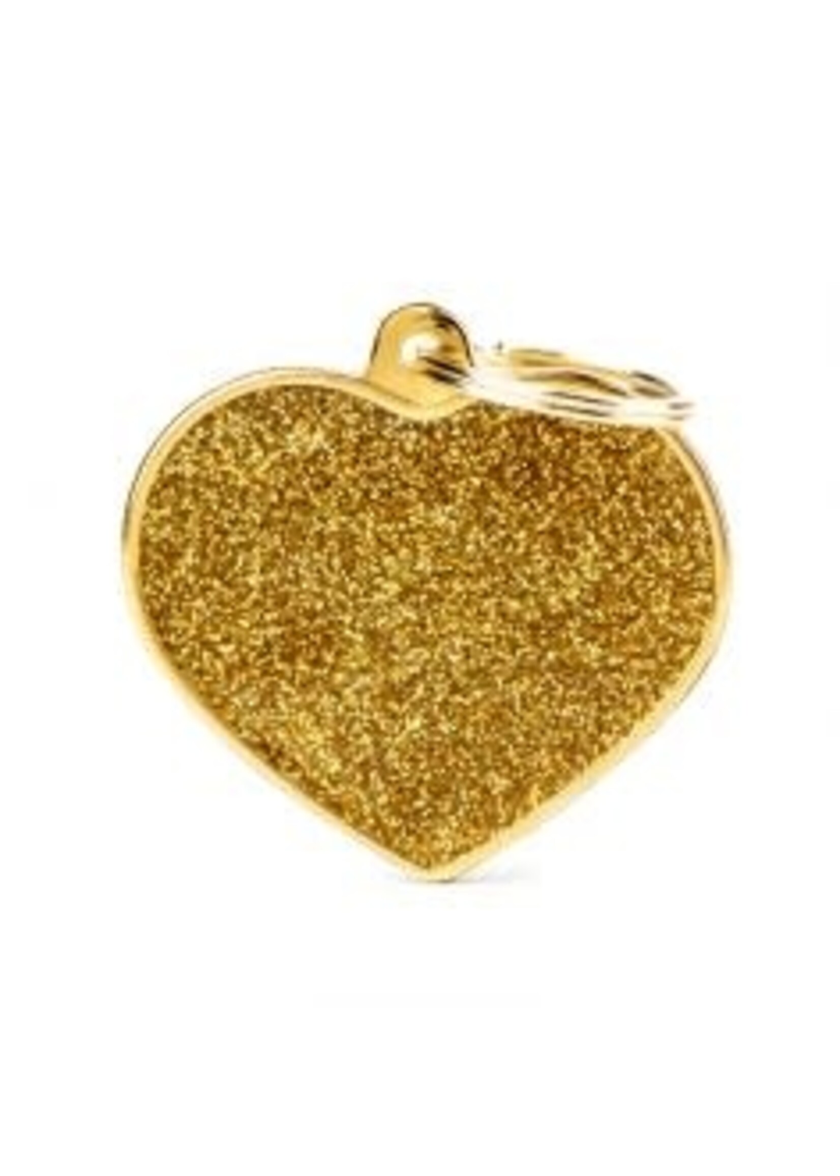 My Family ID Tag Shine Glitter Plain Gold
