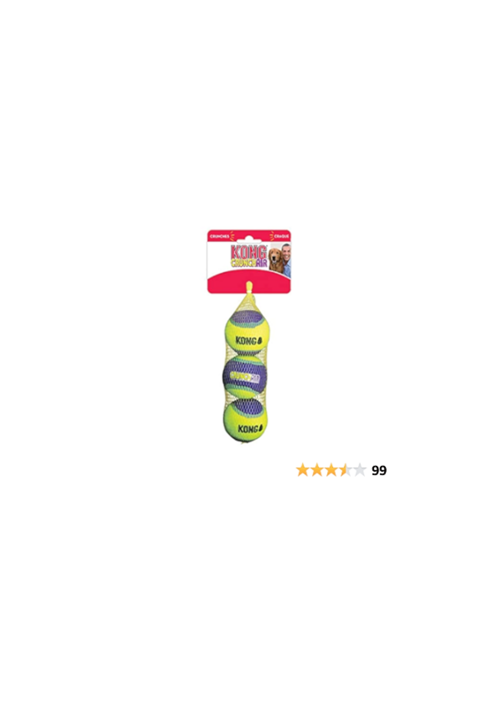 Kong Kong CrunchAir Ball Yellow & Purple Small 3pack