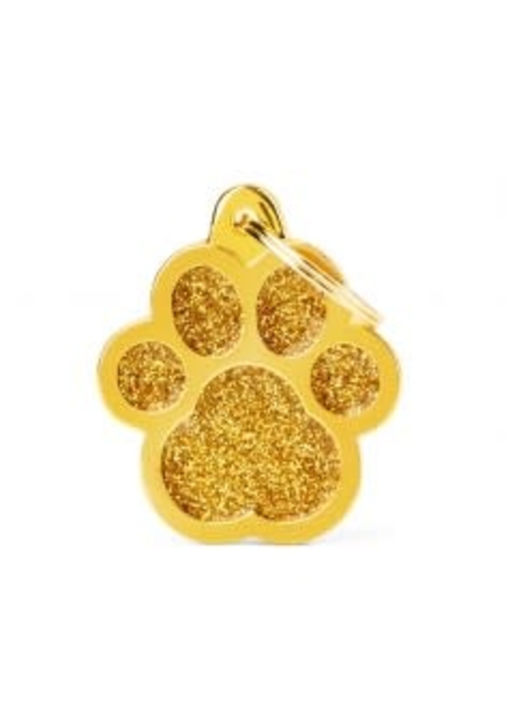 My Family ID Tag Shine Glitter Plain Gold