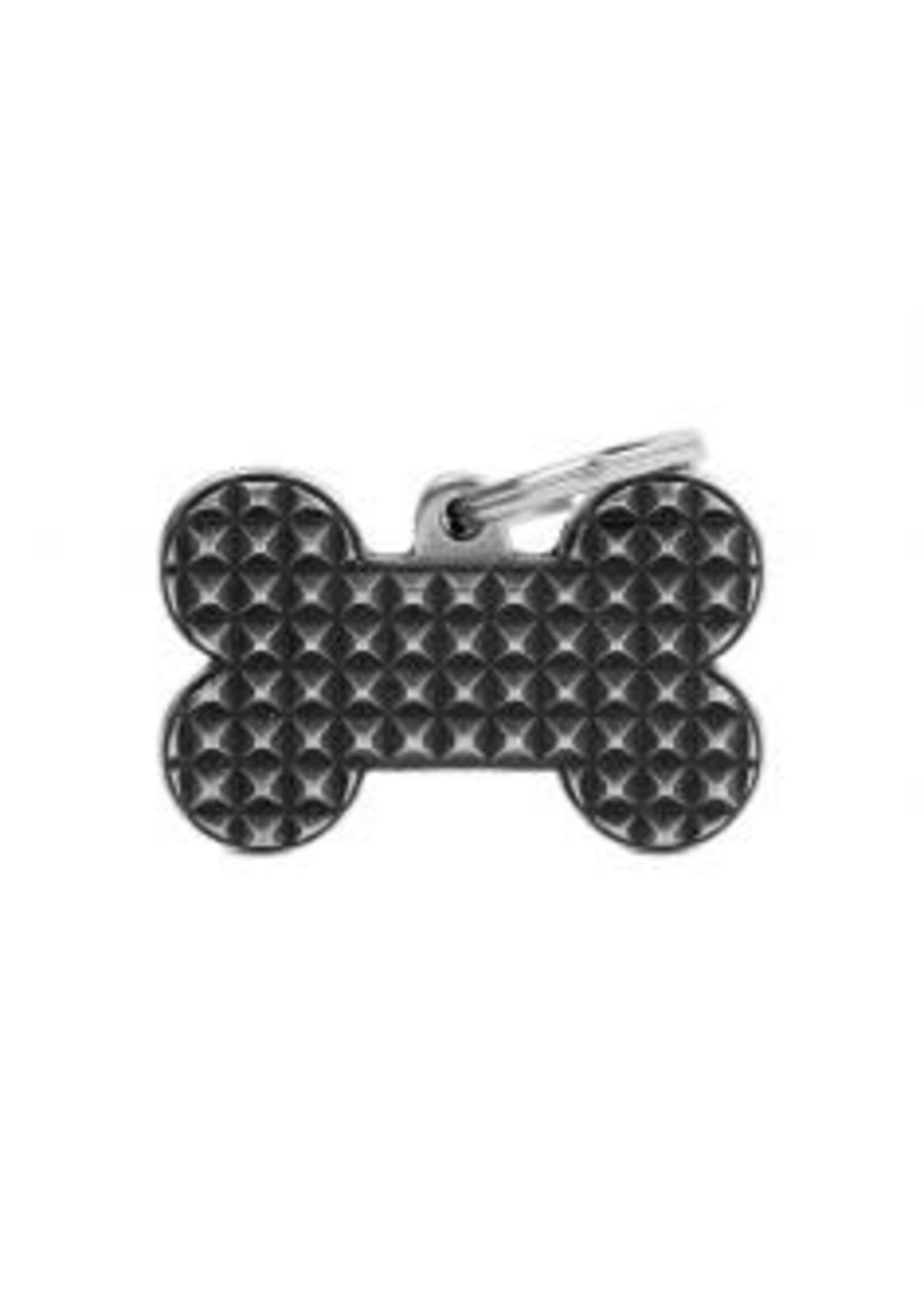 My Family ID Tag Bone Bronx Antique Silver Plating Studs