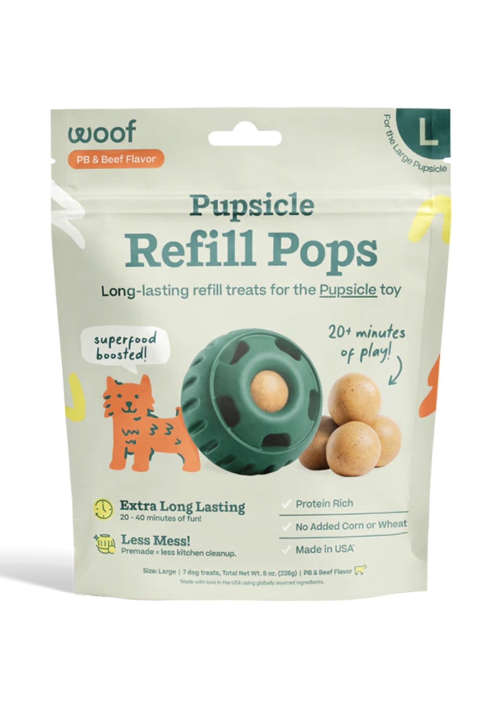 Woof Pet Woof Pet Dog Pupsicle Pops Beef & Peanut Butter