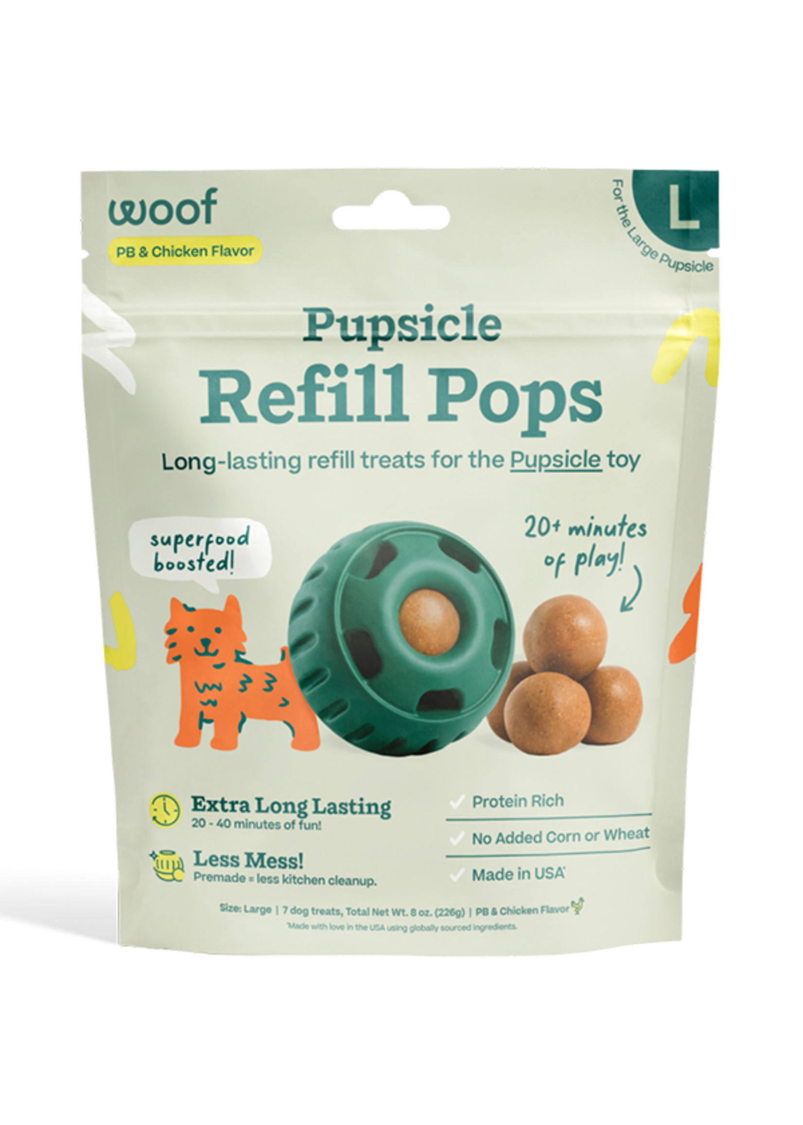 Woof Pet Woof Pet Dog Pupsicle Pops Chicken & Peanut Butter