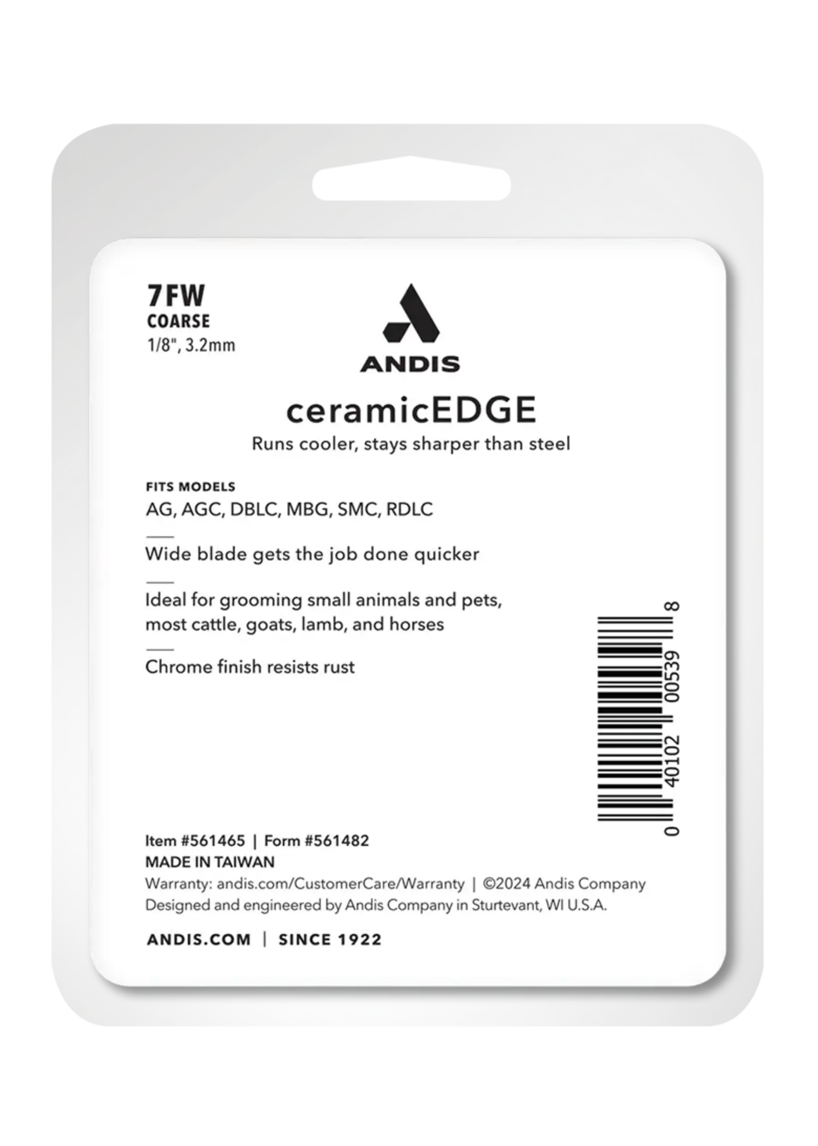 Andis Andis CeramicEdge #7FW Wide Blade 3.2mm