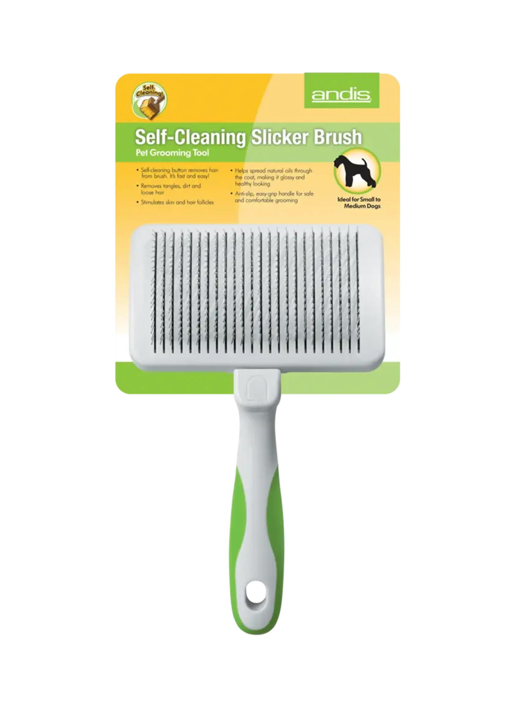 Andis Andis Self-Cleaning Slicker Brush Green/White