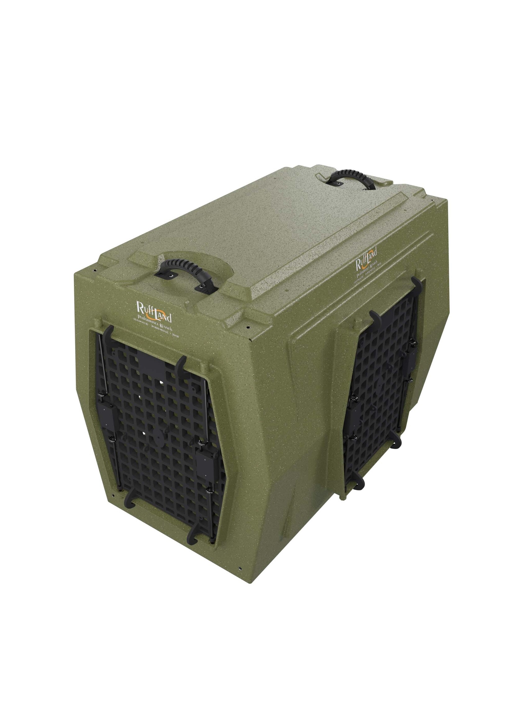 Ruff Land Ruff Land Kennel Large OD Green Double Door ( Front & Right )