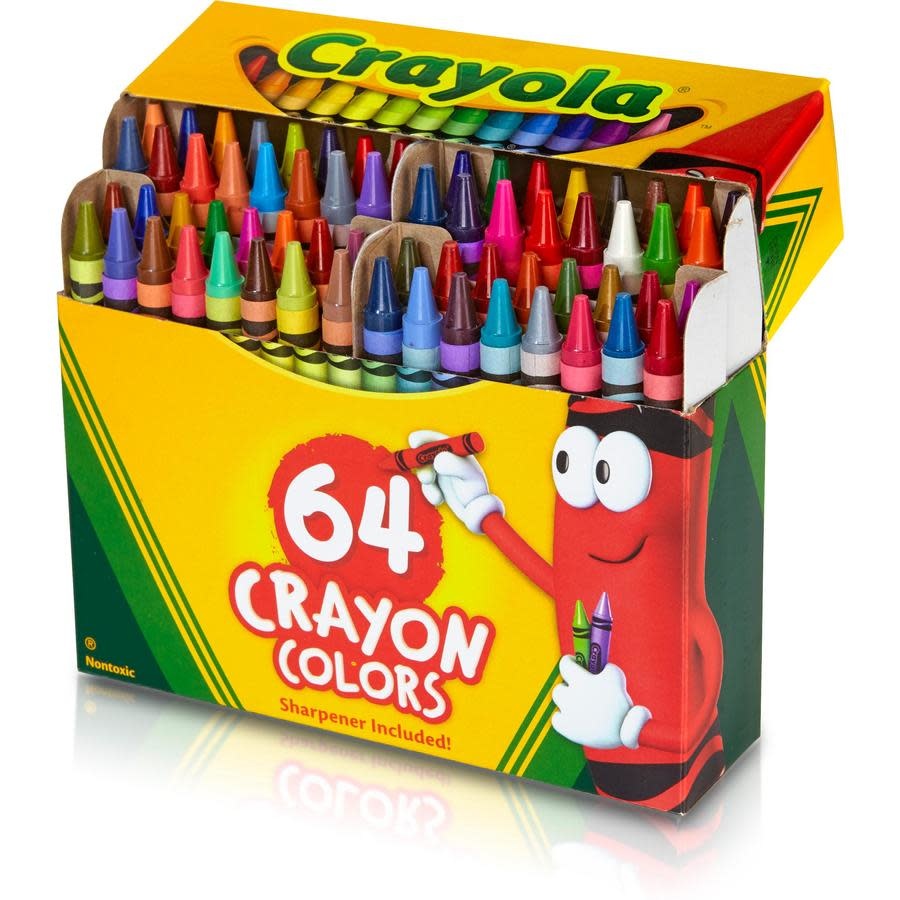 Malette Dessin Enfant Boîte De 64 Crayons De Cire CRAYOLA - À Partir De 3  Ans Assortiment Couleurs Enfants, image size:900x900