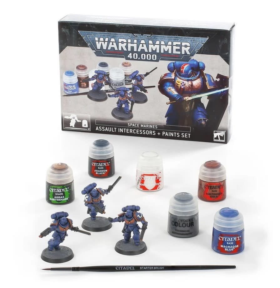 Games Workshop Warhammer 40K- Space Marines Assault Intercessors + Paint Se
