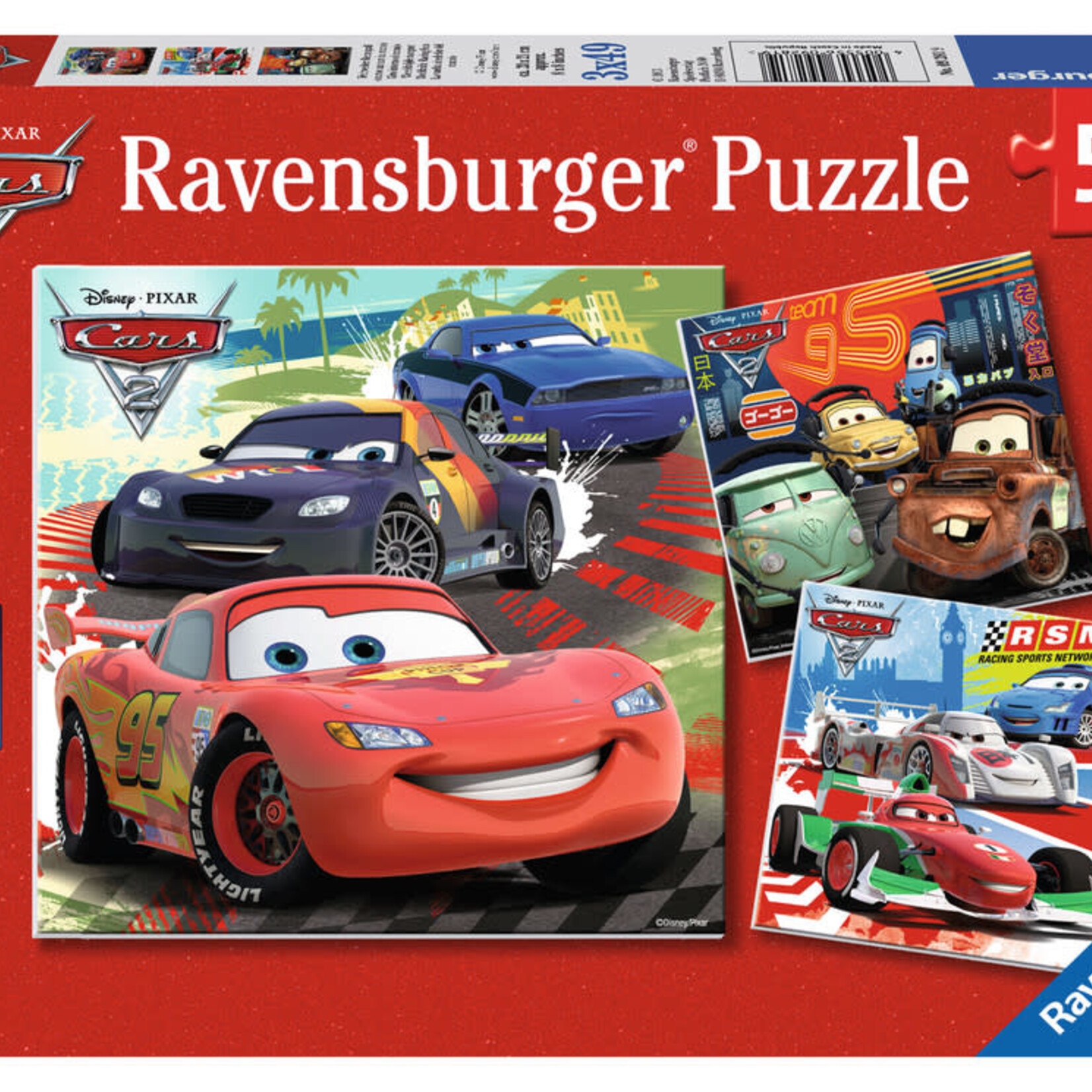 Ravensburger Ravensburger 3 x 49 : Disney Cars - Course autour du monde