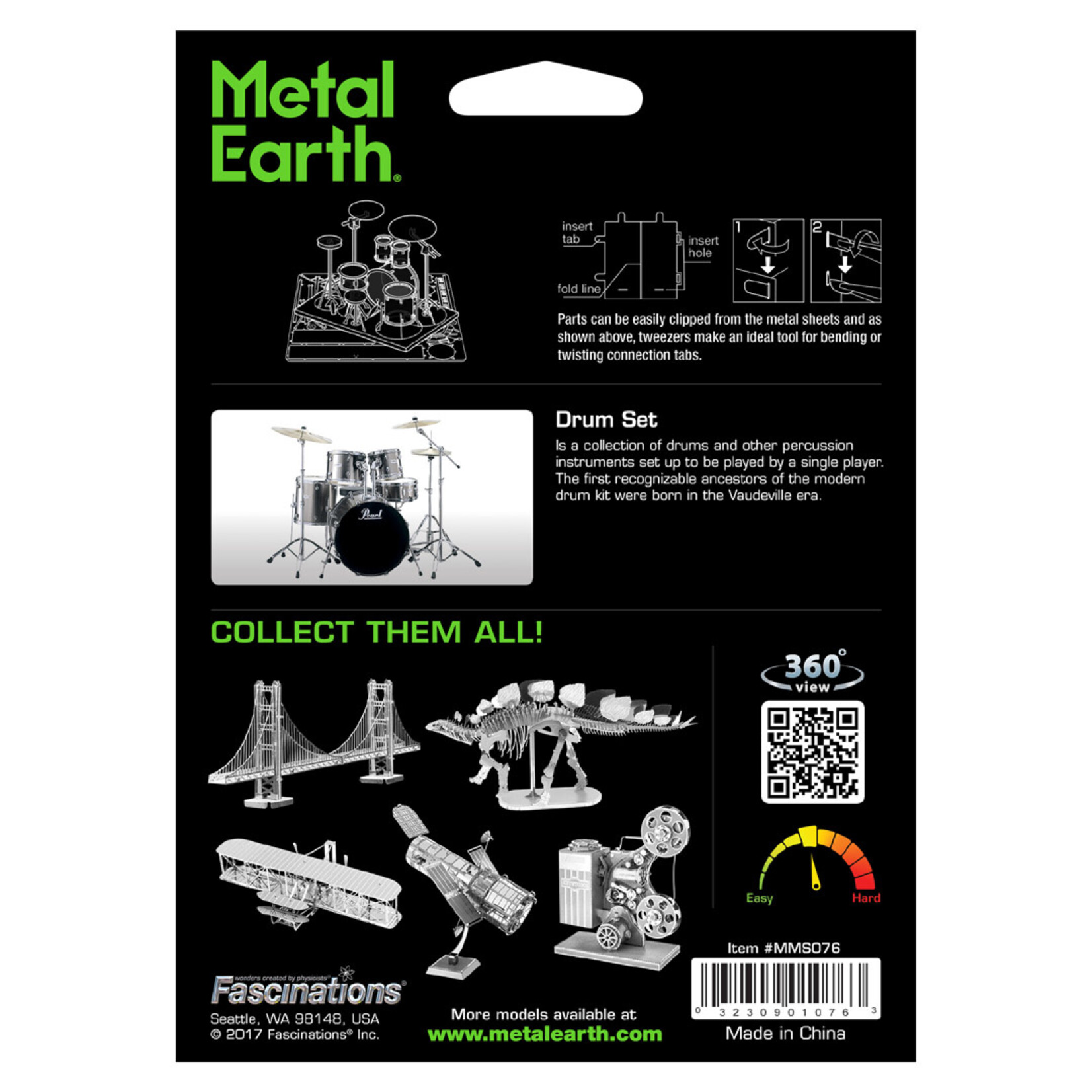 Metal Earth Metal Earth - Drum Set