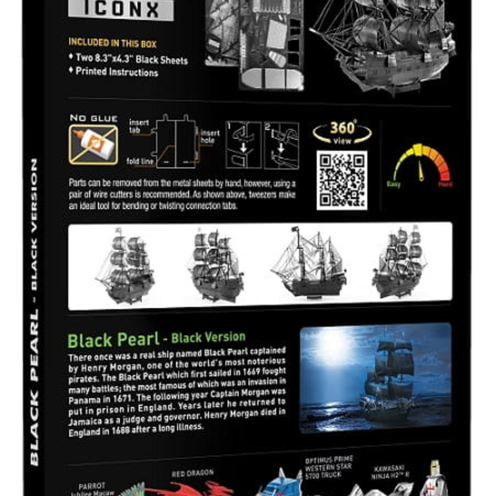 Metal Earth Metal Earth Premium Series - Black Pearl (Black Version)