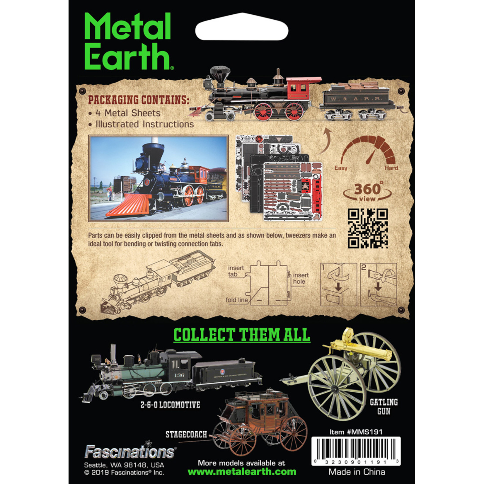 Metal Earth Metallbausatz Wild West 4-4-0 Locomotive - Miniatur Wunderland  Shop