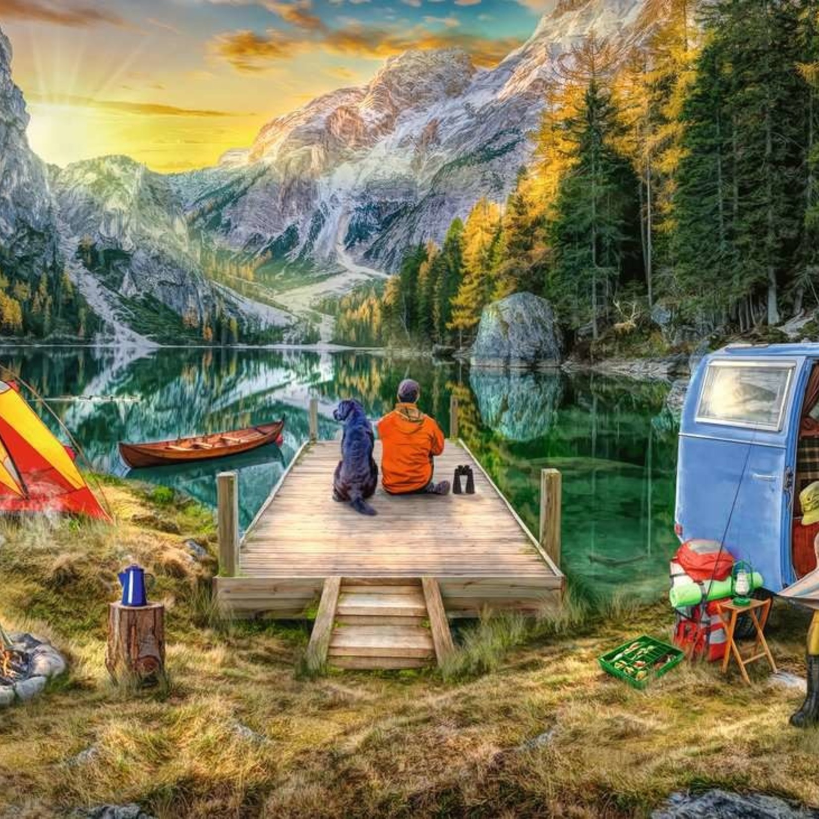 Ravensburger Ravensburger 1000 - Wanderlust : Camping calme