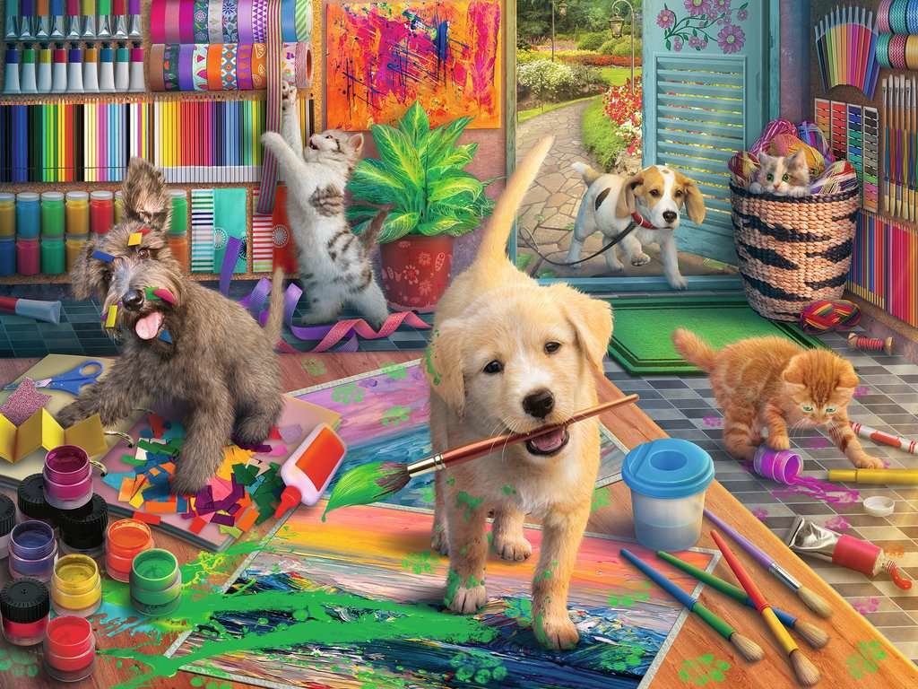 Ravensburger Ravensburger Géant 750 - Les petits chiots créatifs
