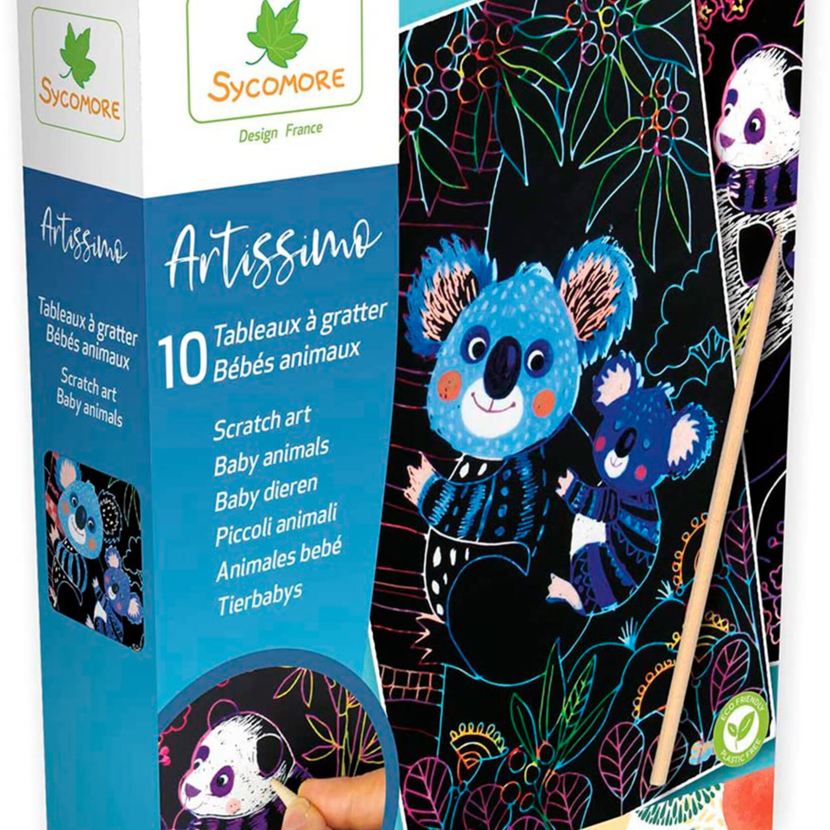 Sycomore Artissimo - Petit modèle 10 Tableaux à gratter : Bébés animaux