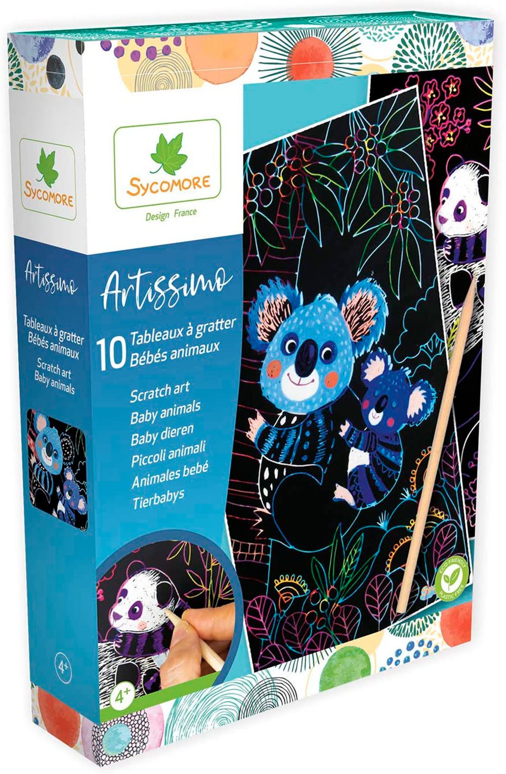 Sycomore Artissimo - Petit modèle 10 Tableaux à gratter : Bébés animaux