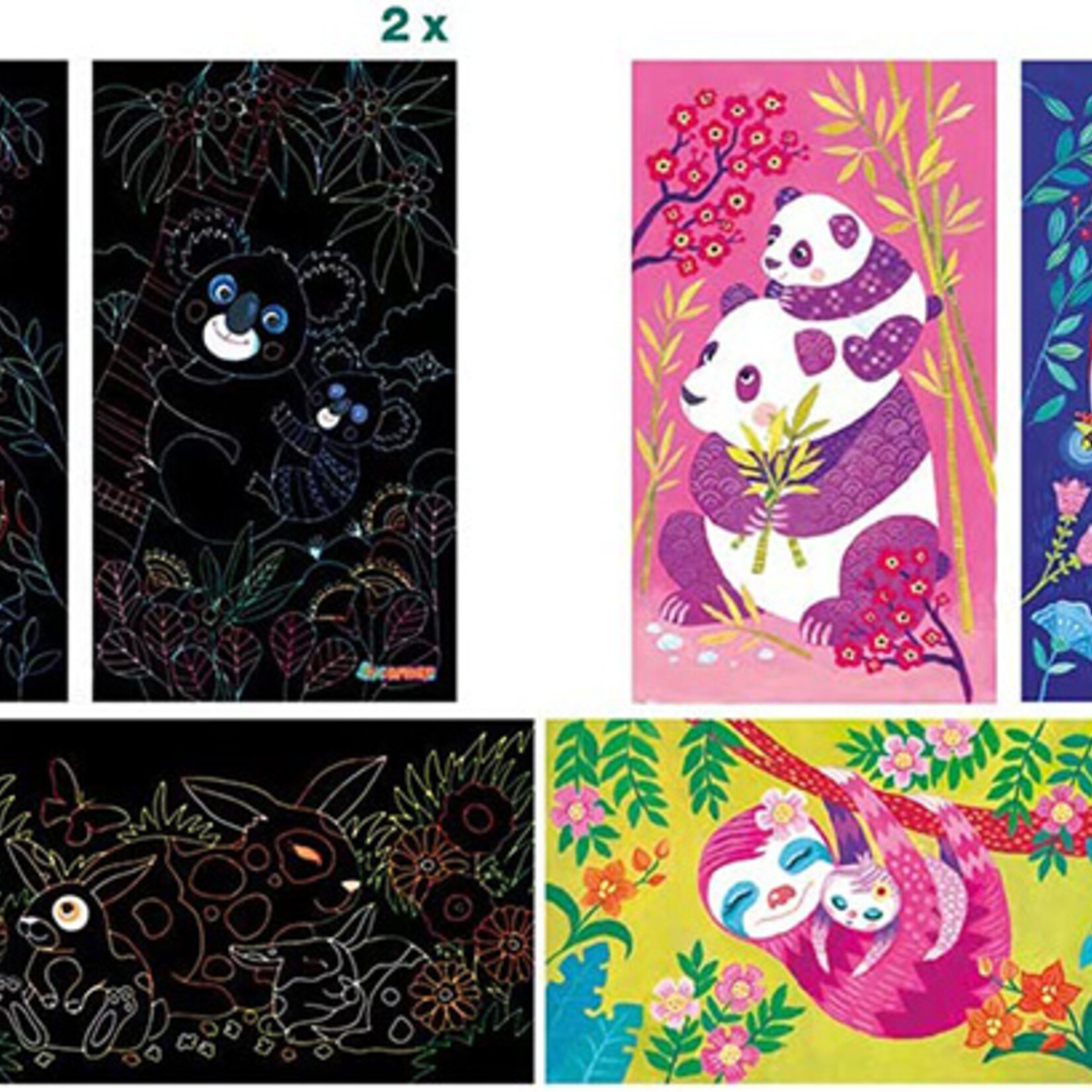 Sycomore Artissimo - Petit modèle 10 Tableaux à gratter : Bébés animaux