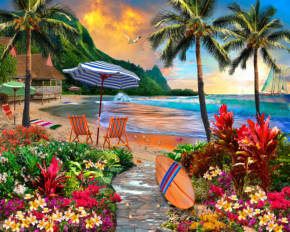 Figured'Art *****Figured'Art  Sous les cocotiers (Cadre)