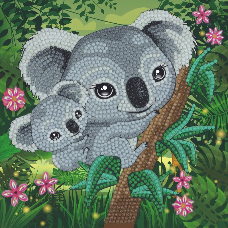 Craft Buddy Crystal Art Carte Kit Koala Hugs