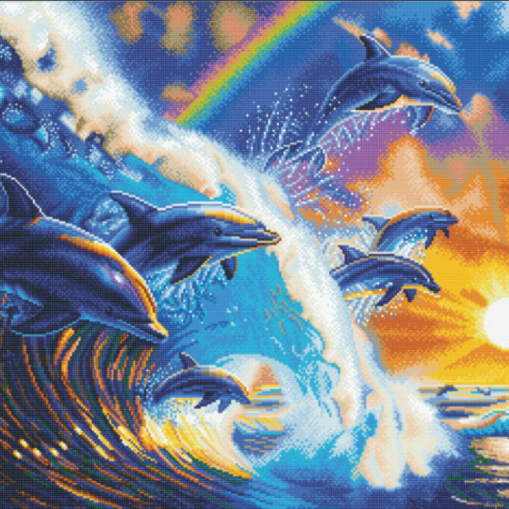 Craft Buddy Craft Buddy - Crystal Art - Dolphin Waves (90 x 65 cm)