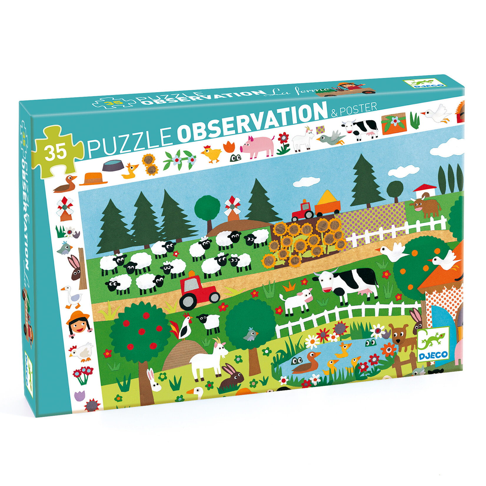 Djeco Djeco 35 - Puzzle observation : La ferme