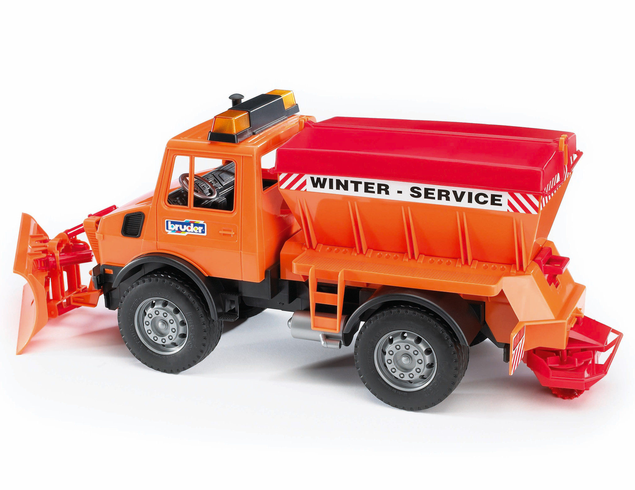 Bruder MB-Unimog pour service d'hiver avec lame de chasse-neige (02572)