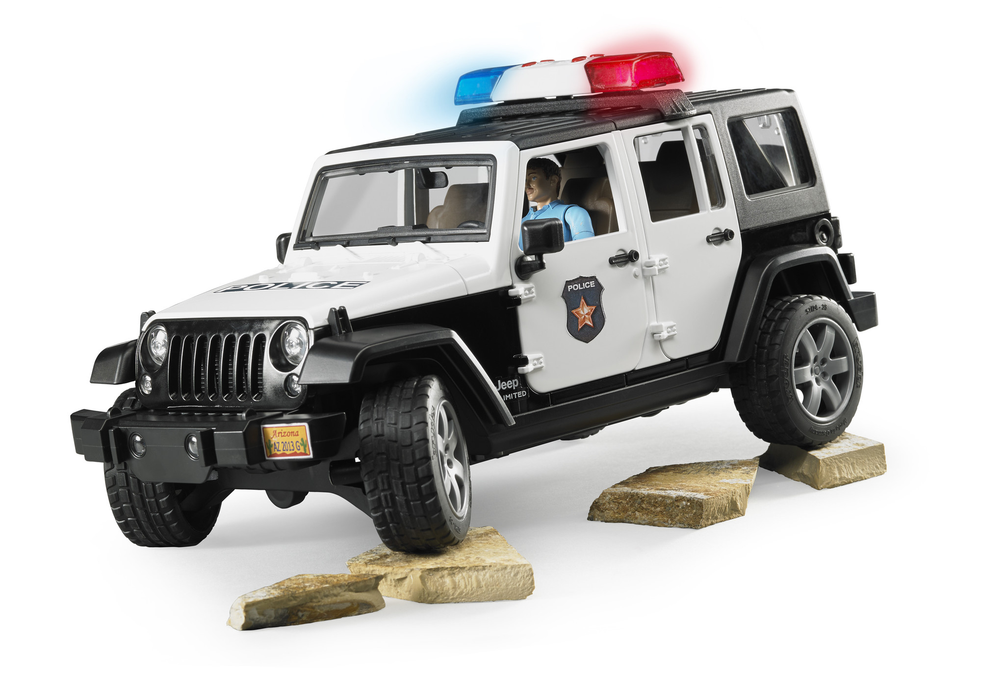 Bruder Bruder 02526 - Jeep Wrangler Unlimited Rubicon de police avec policier et accessoires
