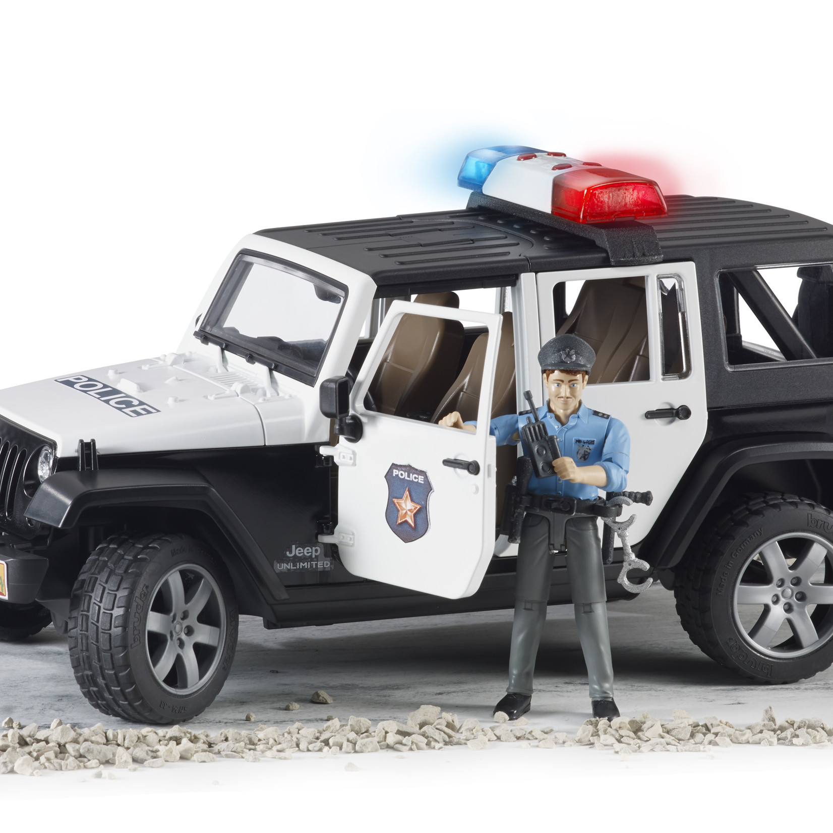 Bruder Bruder 02526 - Jeep Wrangler Unlimited Rubicon de police avec policier et accessoires