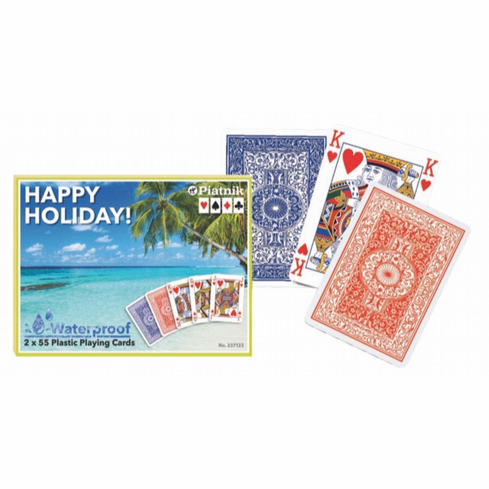 Piatnik Piatnik - Cartes Poker "Happy Holiday!" 100% Plastique Waterproof 2-Pack