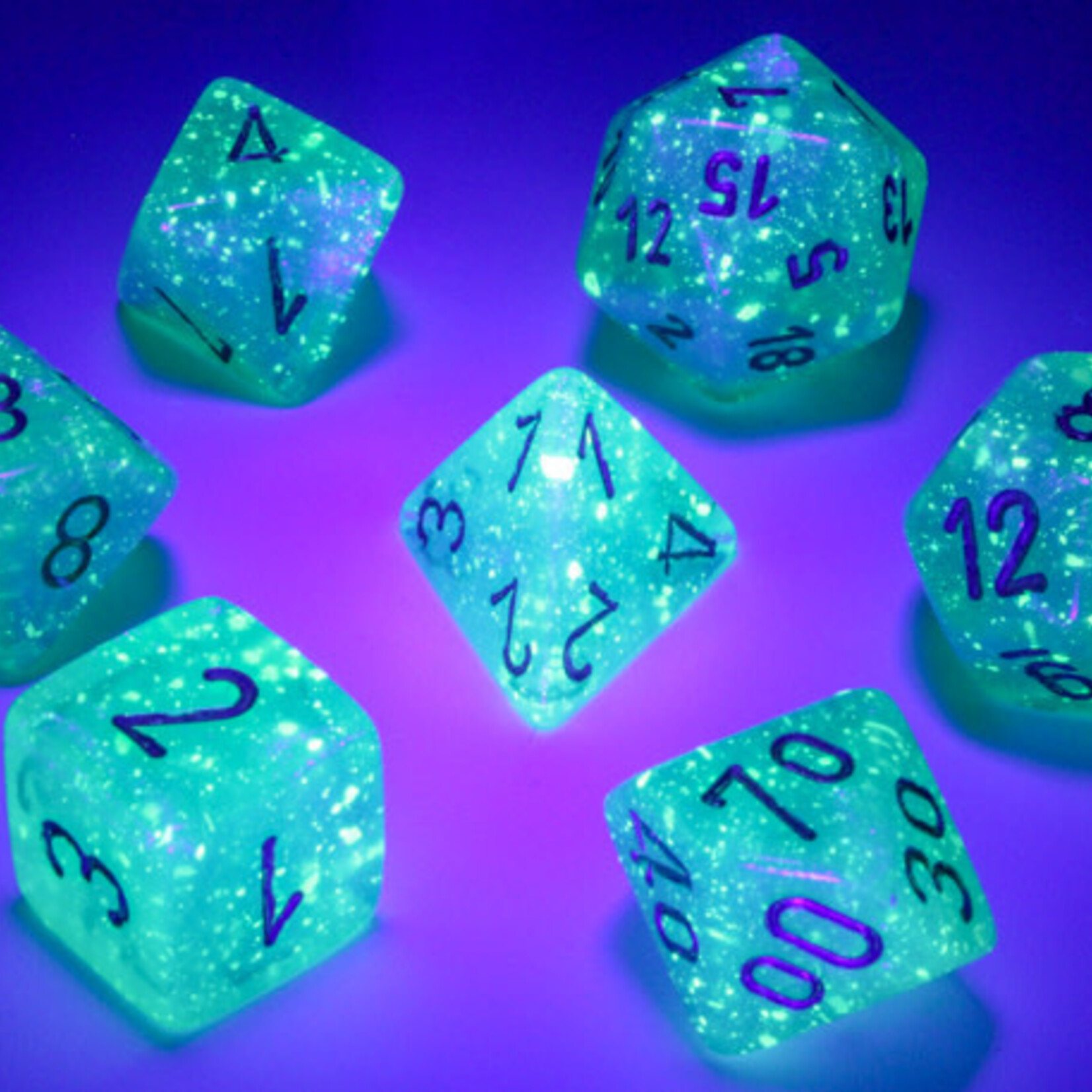 Chessex Chessex - Dés Borealis Luminary - Vert Pâle et Or