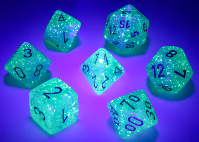 Chessex Chessex - Dés Borealis Luminary - Vert Pâle et Or
