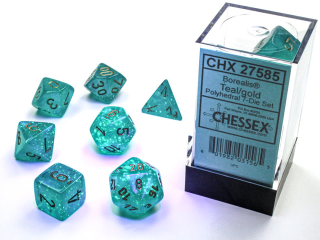 Chessex Chessex - Dés Borealis - Sarcelle et Or