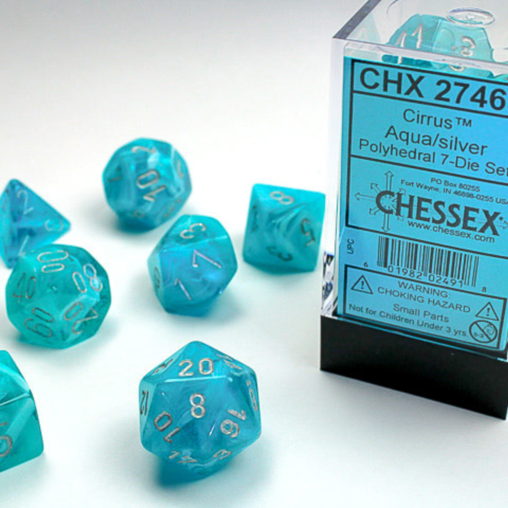 Chessex Chessex - Dés Cirrus - Aqua et Argent