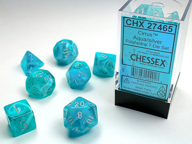 Chessex Chessex - Dés Cirrus - Aqua et Argent