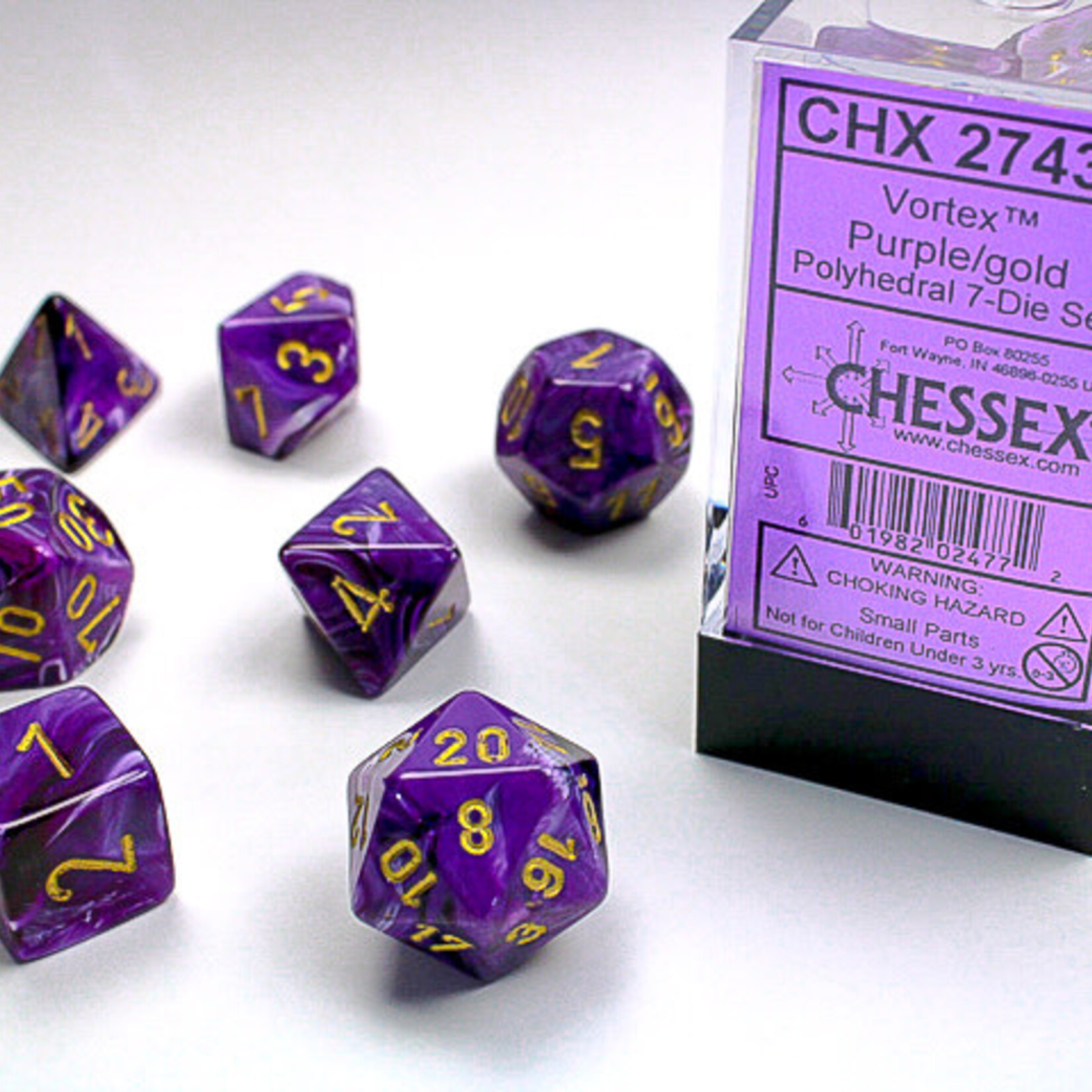 Chessex Chessex - Dés Vortex - Mauve et Or