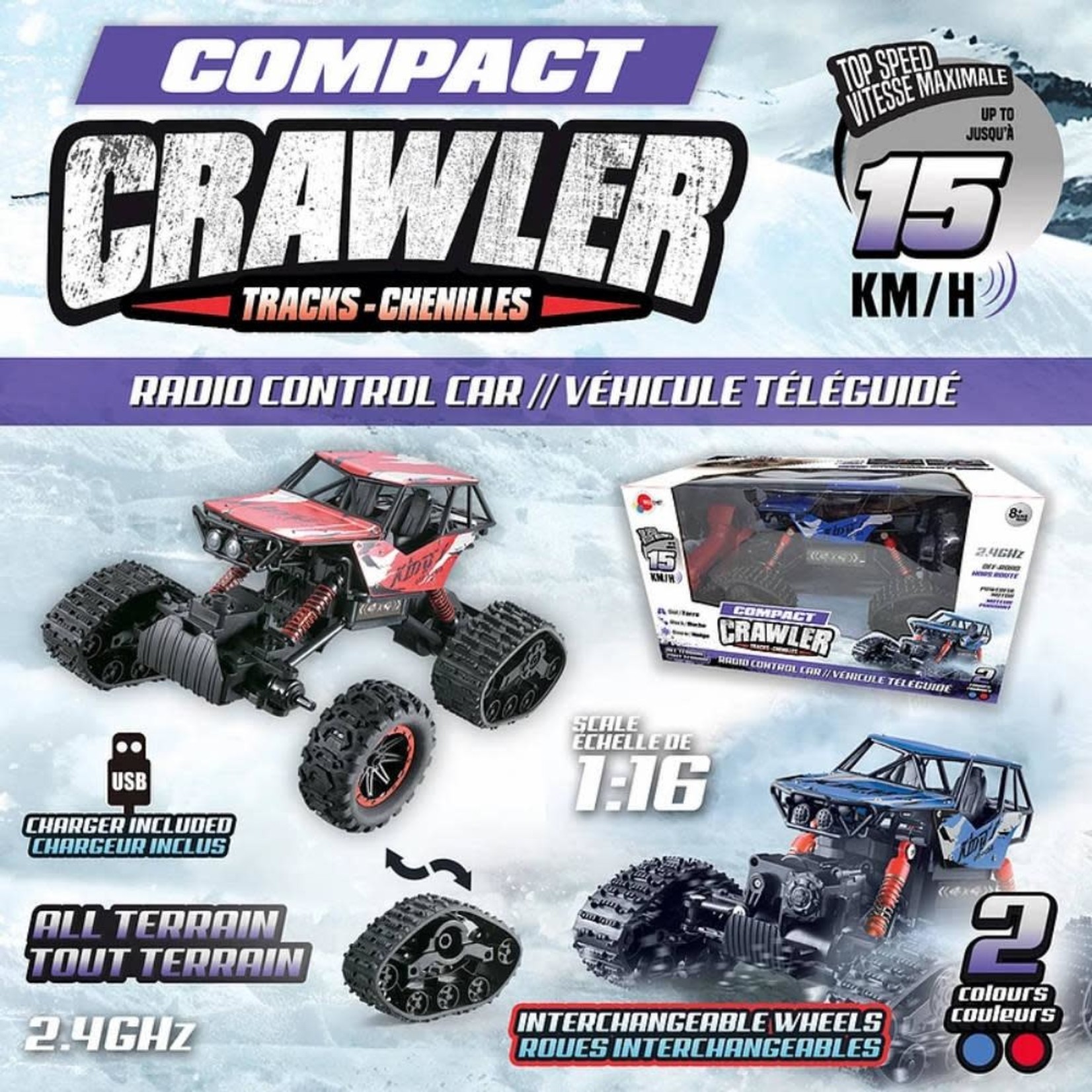 Ricochet Compact Crawler avec Chenilles et Roues RC