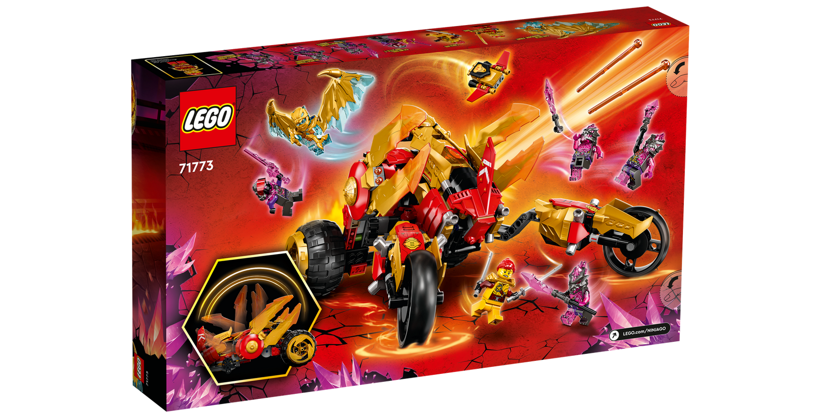 Lego *****Lego 71773 Ninjago - Le véhicule d'assaut dragon d'or de Kai